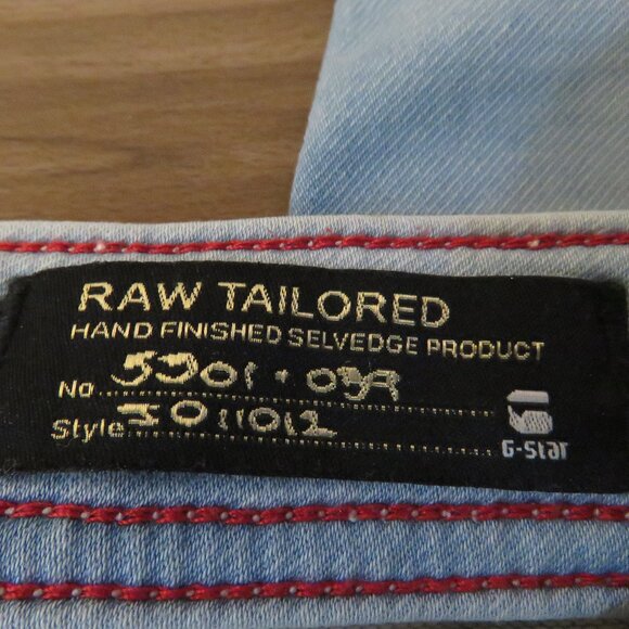 G-STAR RAW 3301 Raw Tailored Limited Edition Selvedge Jeans - Men's Size 32 - Picture 12 of 13